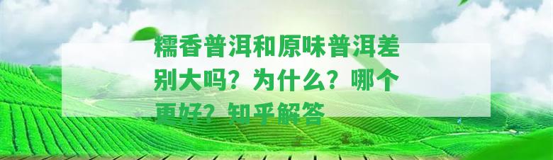 糯香普洱和原味普洱差別大嗎？為什么？哪個(gè)更好？知乎解答