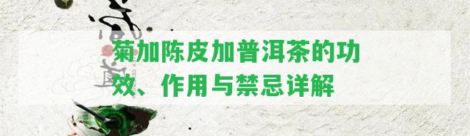 菊加陳皮加普洱茶的功效、作用與禁忌詳解