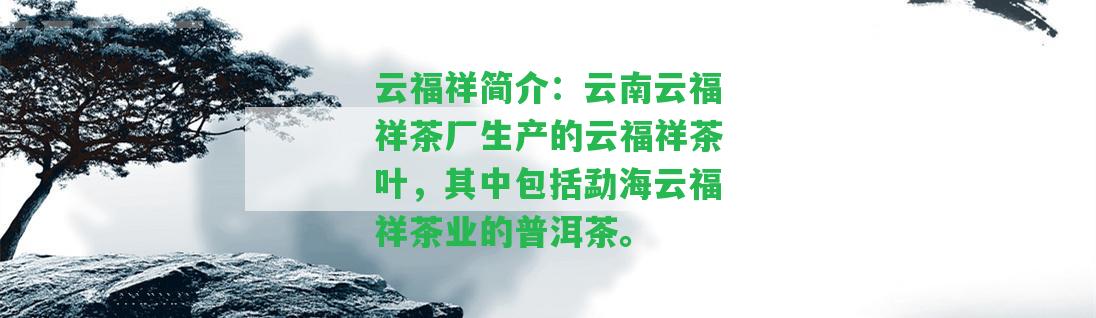 云福祥簡介：云南云福祥茶廠生產(chǎn)的云福祥茶葉，其中包含勐海云福祥茶業(yè)的普洱茶。