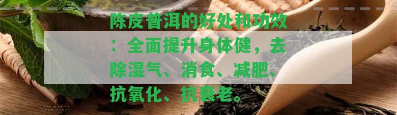 陳皮普洱的好處和功效：全面提升身體健，去除濕氣、消食、減肥、抗氧化、抗衰老。