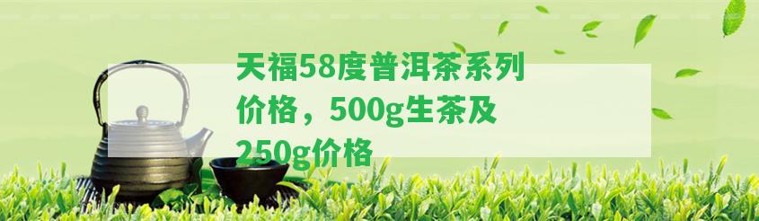 天福58度普洱茶系列價格，500g生茶及250g價格