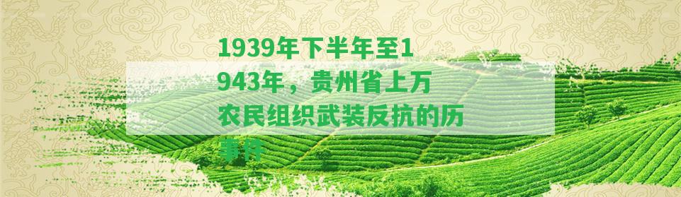 1939年下半年至1943年，貴州省上萬農(nóng)民組織武裝反抗的歷事件