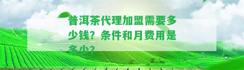 普洱茶代理加盟需要多少錢？條件和月費(fèi)用是多少？