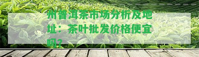 州普洱茶市場分析及地址：茶葉批發(fā)價(jià)格便宜嗎？