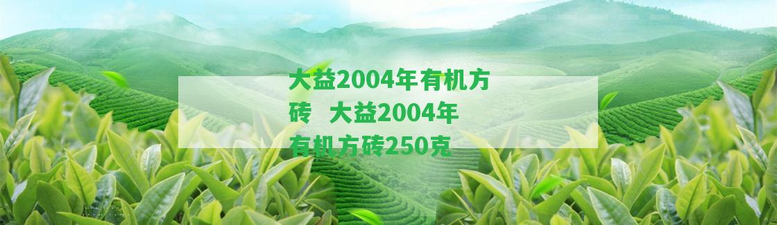 大益2004年有機(jī)方磚  大益2004年有機(jī)方磚250克