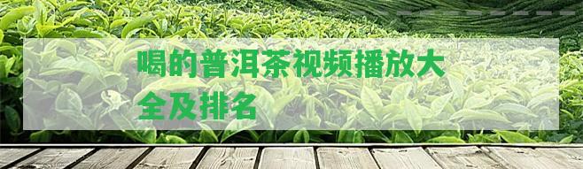 喝的普洱茶視頻播放大全及排名