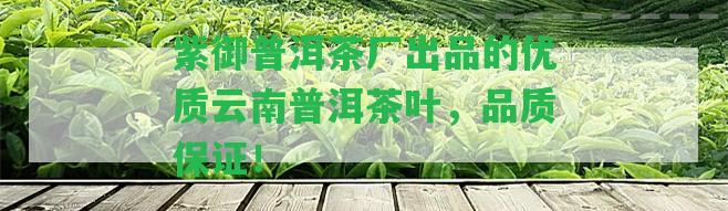 紫御普洱茶廠出品的優(yōu)質(zhì)云南普洱茶葉，品質(zhì)保證！