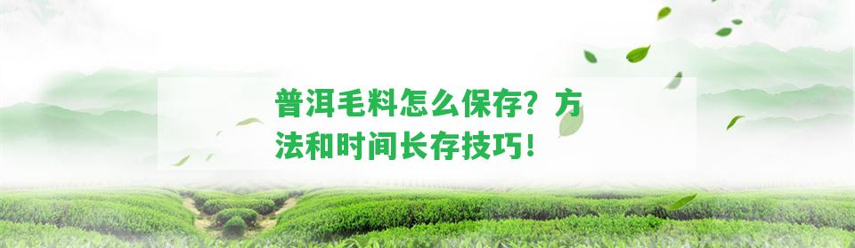 普洱毛料怎么保存？方法和時間長存技巧！