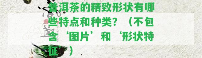 普洱茶的精致形狀有哪些特點(diǎn)和種類？（不包含‘圖片’和‘形狀特征’）