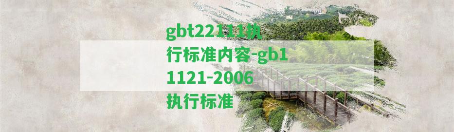 gbt22111執(zhí)行標(biāo)準(zhǔn)內(nèi)容-gb11121-2006執(zhí)行標(biāo)準(zhǔn)